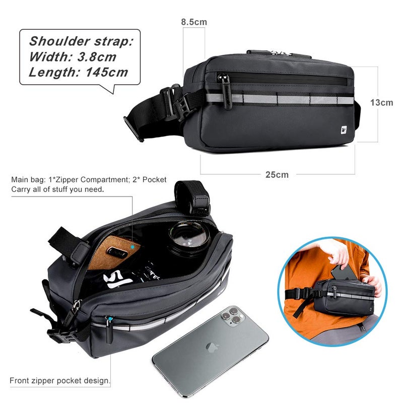 Rhinowalk Bike Bag, Bike Handlebar Bag, WaterproofBike Basket Bicycle Front Bag Shoulder Bag Waist Bag for Sport Bicycle Professional Cycling Accessorie-Black - Image 2